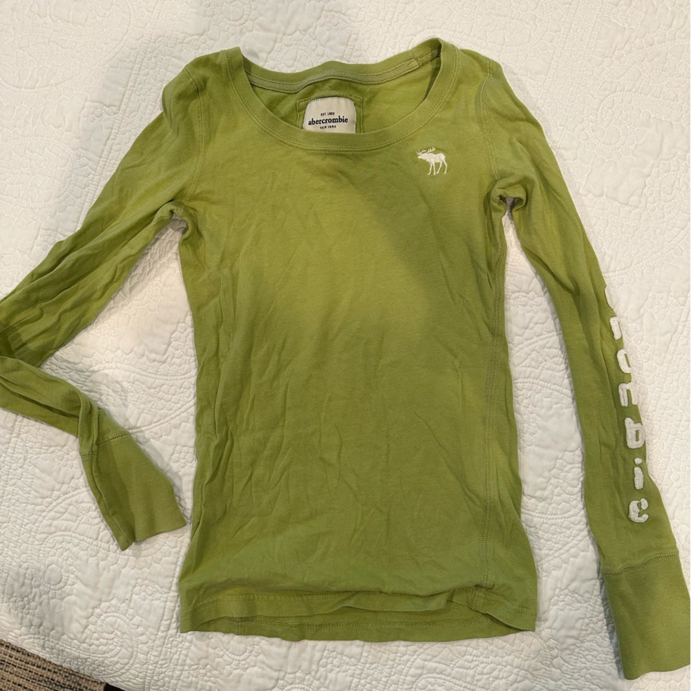 Abercrombie and Fitch-Green Long Sleeve Shirt